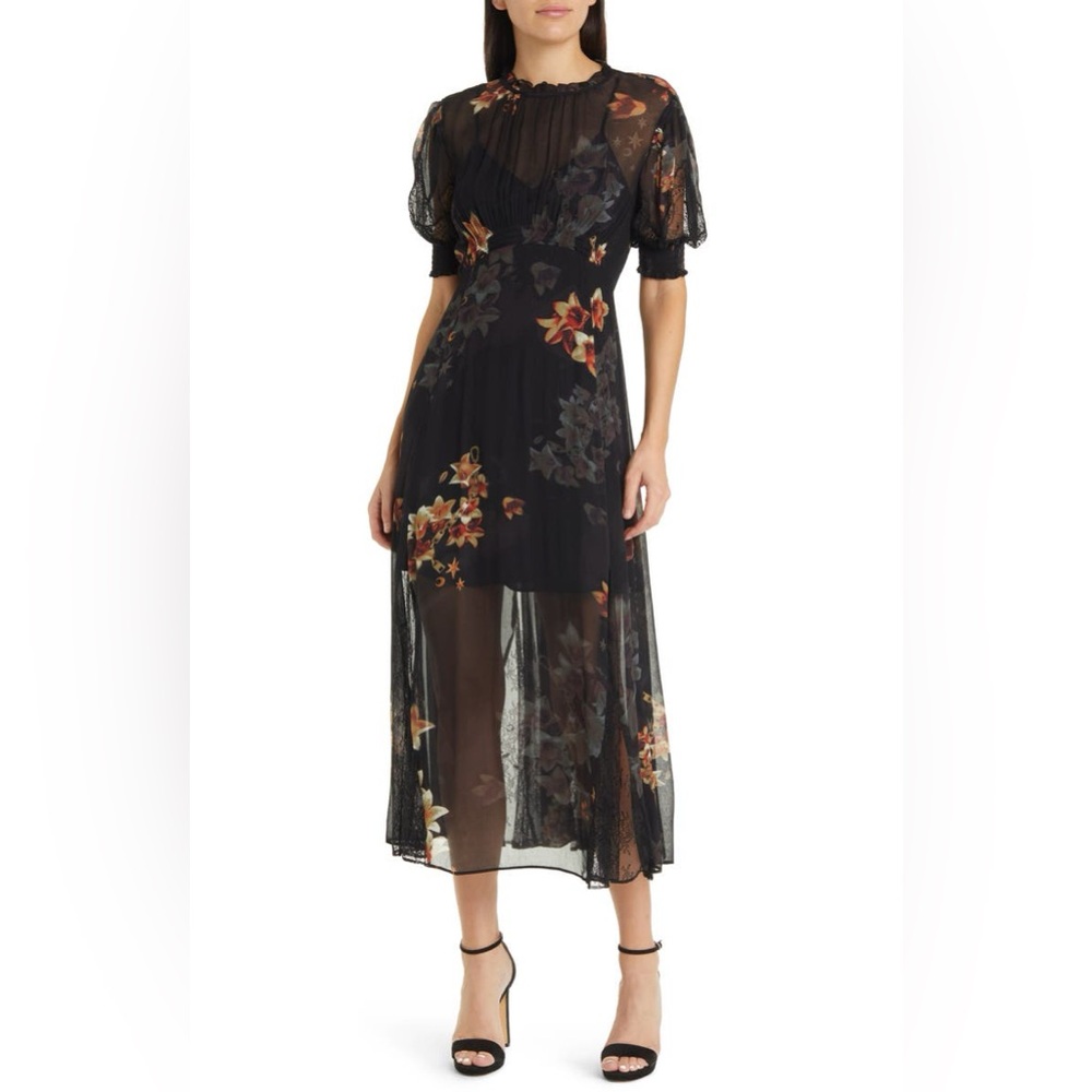NWT AllSaints Laverna Stargazer Floral Print Dress